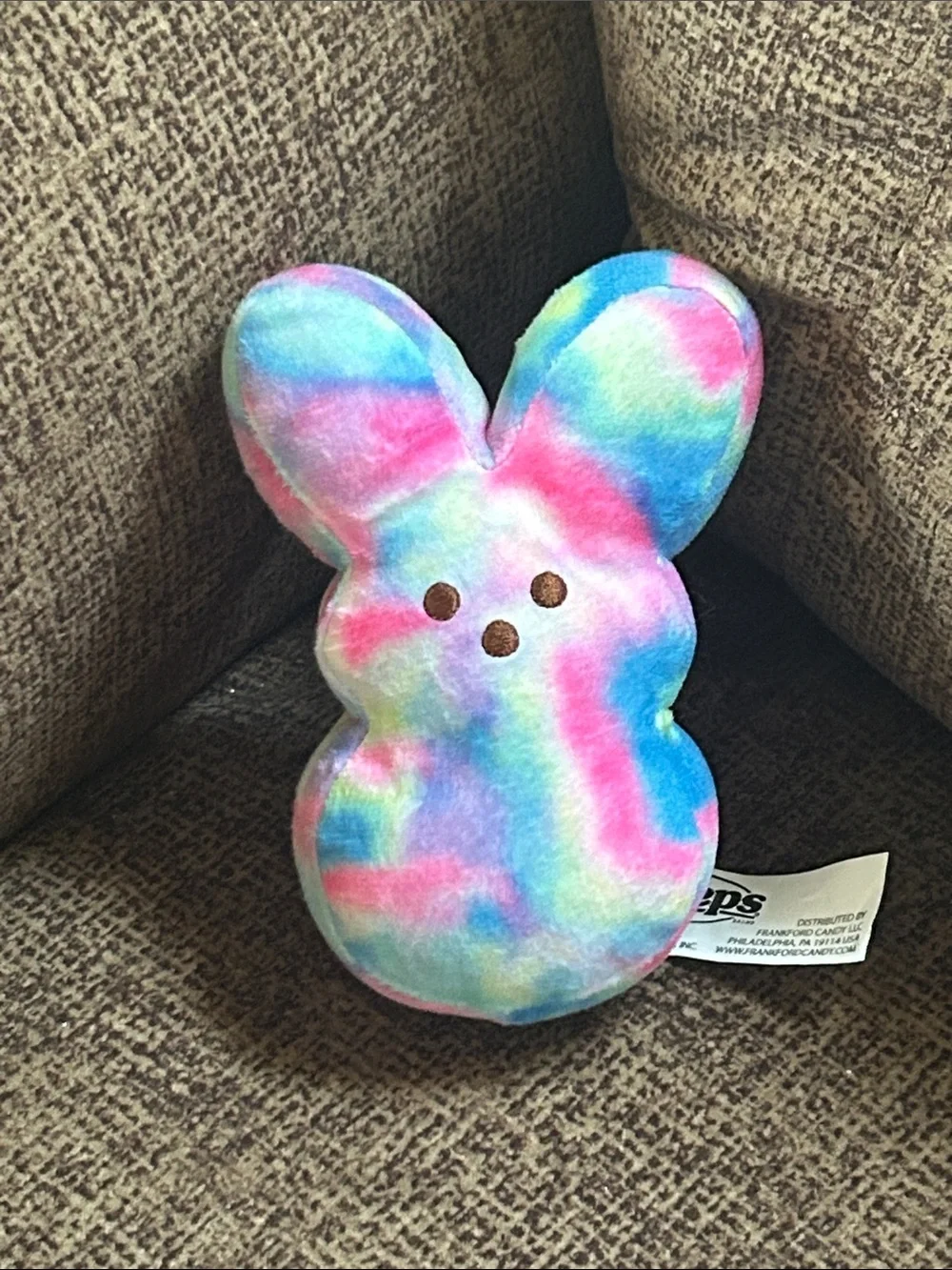 Tie-Dye Peeps Bunny Plush Toy - Multicolor Cute Stuffed Animal 6” Tall New